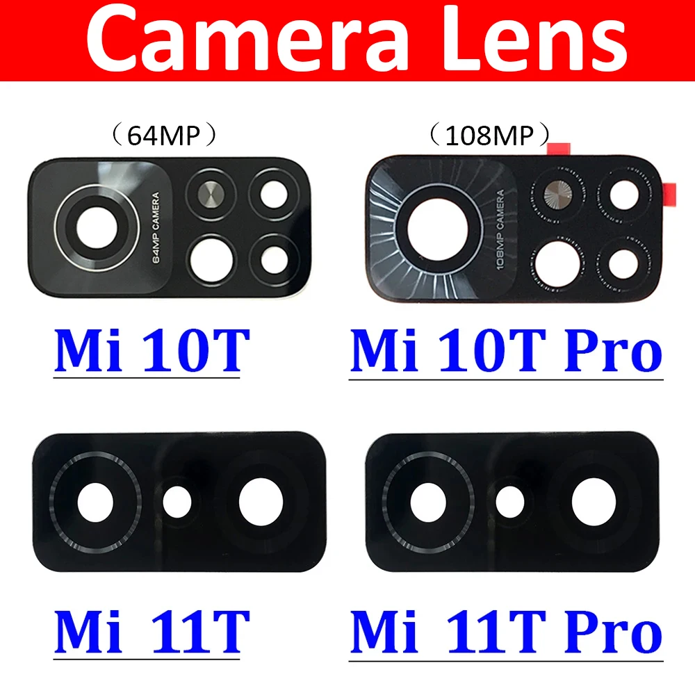 New Back Rear Camera Glass Lens Cover For Xiaomi Mi 10T Pro / Mi 11T Pro / Mi 9T Pro With Adhesive