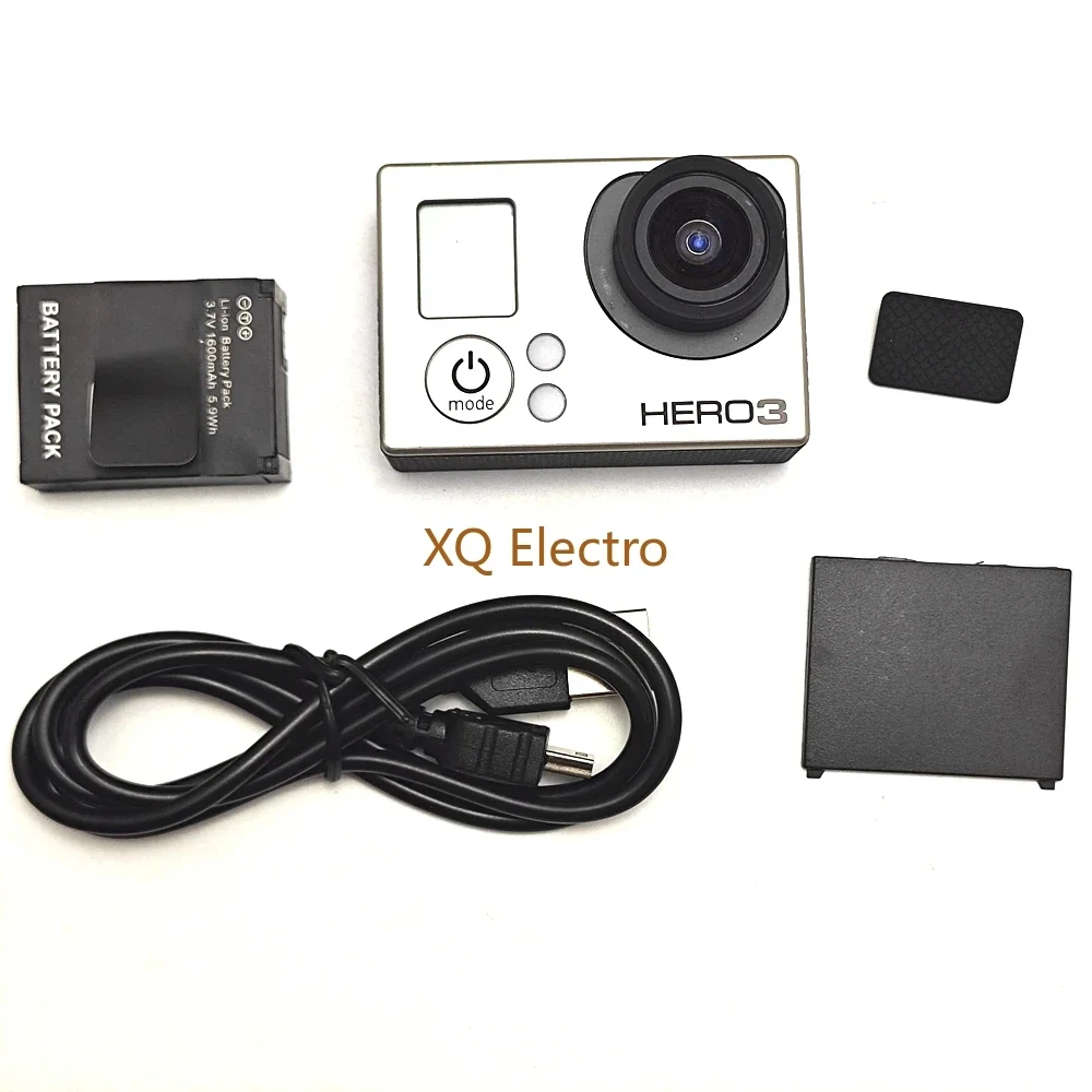 Caméra de sport légère et discutable pour GoPro Fore3 Silver Edition, batterie et câble de données de charge, accessoires de transport