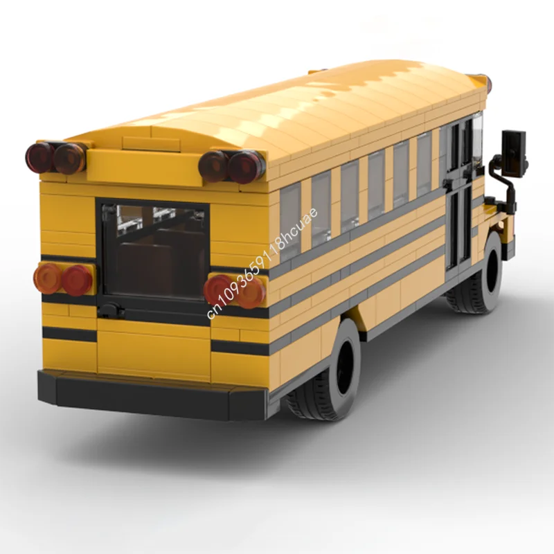411 pezzi MOC scuolabus modello di città blocchi di costruzione giocattoli modulari assemblare mattoni creativi fai da te compleanno architettura regali di Natale