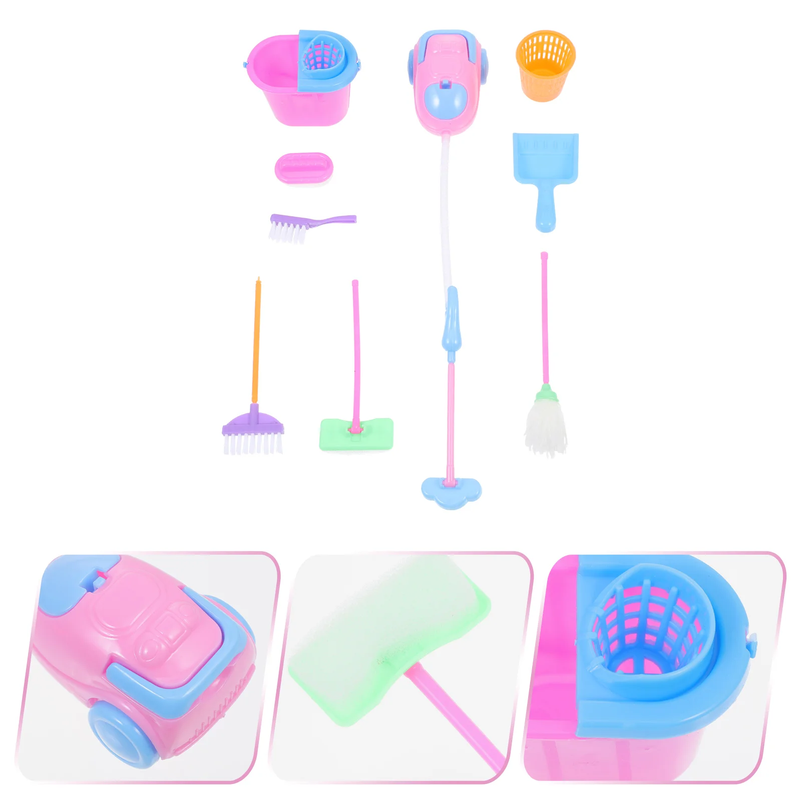 

Mini House Cleaning Tools Kid Pretend Play Toy Housekeeping Tool Cleaning Broom Brush Washing House Cleaner For Children