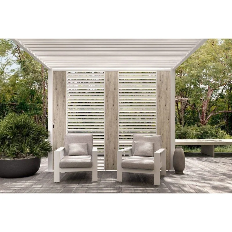 Weleadalu 40ft Motorized Aluminum Louvre Roof Gazebo Weatherproof Powder Coated Customizable Size Garden Pergola