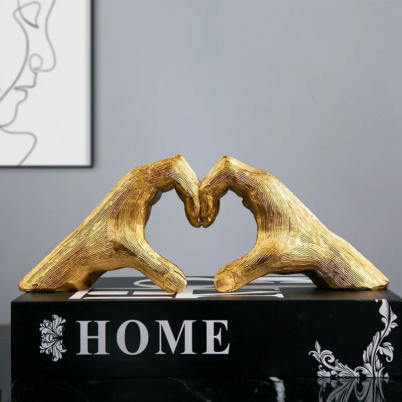 Nordic Living Room Desktop Love Gesture Resin Sculpture Art Home Decoration Accessories Wedding Decoration Aesthetics Figurines