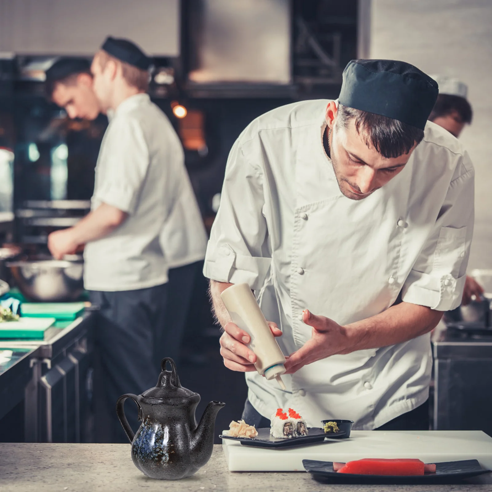 

Ceramic Vinegar Jar Vintage Japanese Style Sauce Dispenser for Cooking Oil Soy Sauce Bottle Home Cafe Restaurant