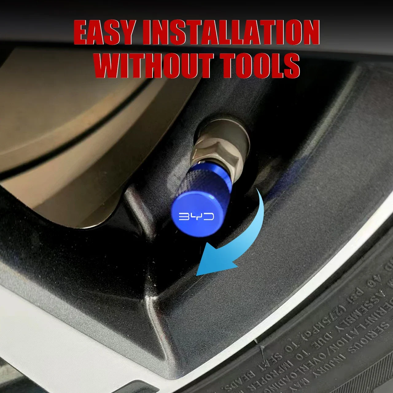 4Pcs Leakproof Aluminium Wheel Air Caps For BYD Atto 3 Dolphin Seagull Sealion Seal 7 6 Song Tang Qin Yuan Pro Stem Cover