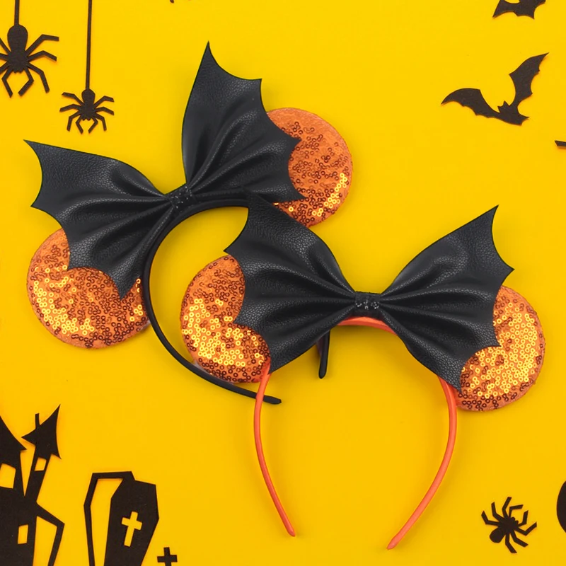 2024 New Halloween Bat Mouse Ears Headband Boys Girls Sequin 5