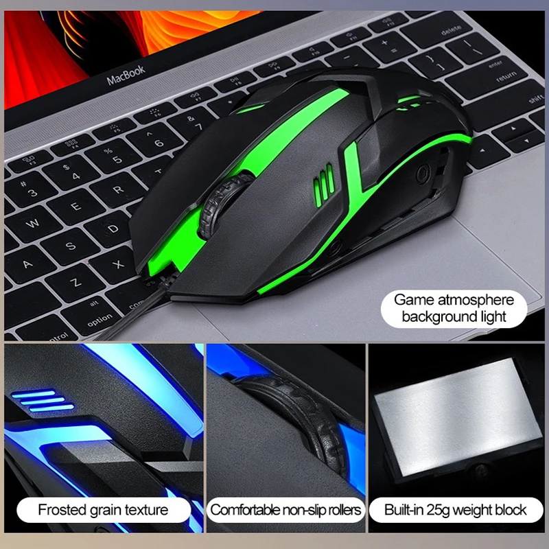 T7 Набор клавиатуры и мыши Проводные игровые компьютерные аксессуары RGB Подсветка Русская USB-клавиатура Английская мышь для ноутбука Лазерный ролик