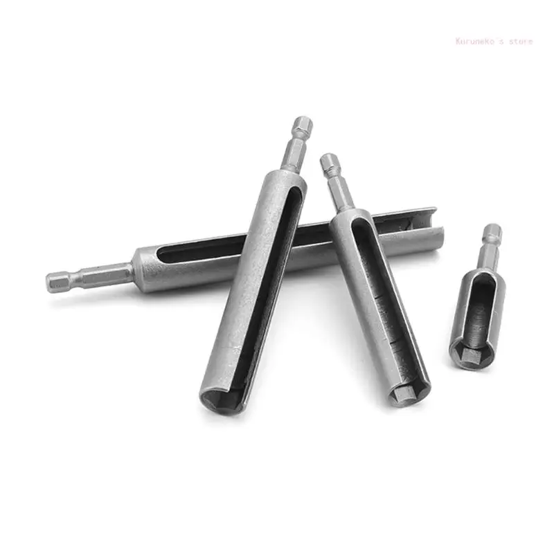 Destornillador tuercas 80 mm, llave vaso ranurada para broca hexagonal 1/4 pulgadas