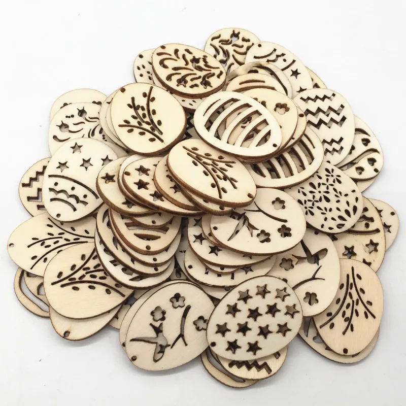 50pcs Christmas Tree Wood Hanging Pendant Christmas Party Decorations Craft DIY Ornament Hanging Tag For Happy New Year