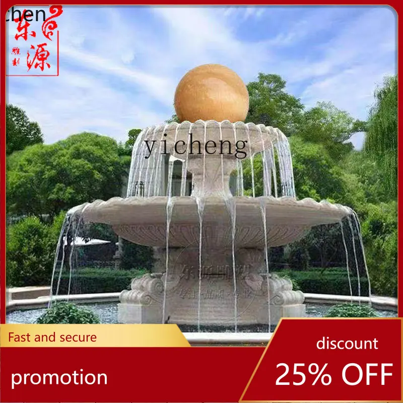 

HXL large rockery water fountain ornament outdoor courtyard fish pond water garden decoration European style