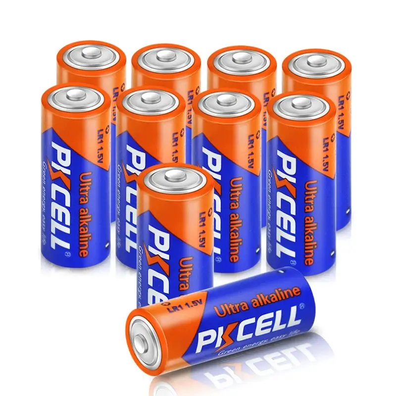 

PKCELL 10PCS MN9100/E90/LR1 Medical Battery 1.5 V N Size Alkaline Batteries for All Kinds of Electronic Equipment