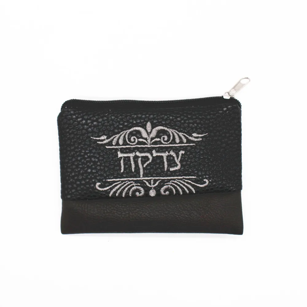 Jewish Coin Purse Women Men Mini Wallet Bag Money Change Key Hebrew Embroidery Pocket Religious Gift