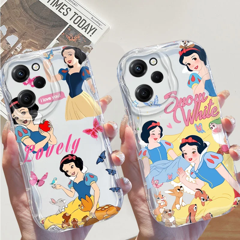 Disney Snow White Cream Phone Case For Xiaomi Mi 14 12 11 X T Lite Pro Poco F X M 2 3 4 5 6 C31 61 NFC GT Pro Funda Shell Cover