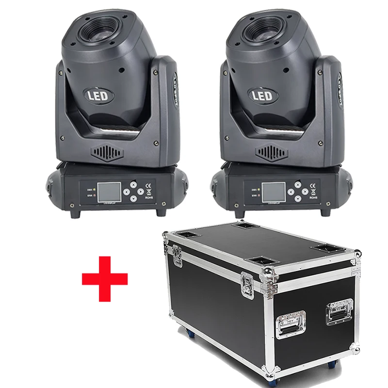 Flightcase Packing 2pcs Pattern Moving Heads Dmx512 14CH 120W Beam Spot DJ Stage Lighting Projector Disco Ball Equipments