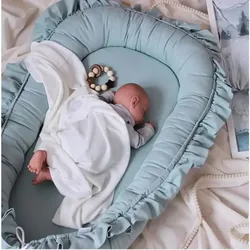 Travel Bed Birth Gift Bed 60x95cm Newborn Portable Crib Lounger Baby Cotton Nest Boys Girls Infant Bassinet Bumper Soft