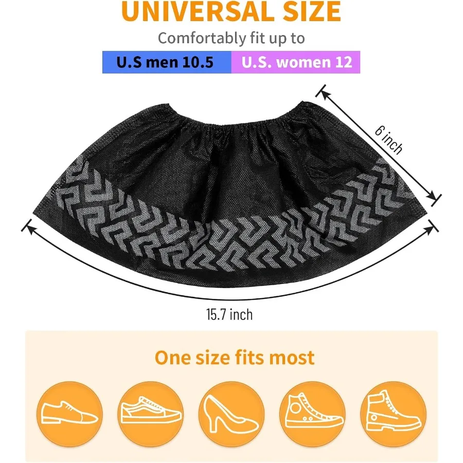 使い捨てシューズカバー、工業用および医療用、不織布製保護ブーツカバー、最大11.5サイズ（USメンズ）まで対応