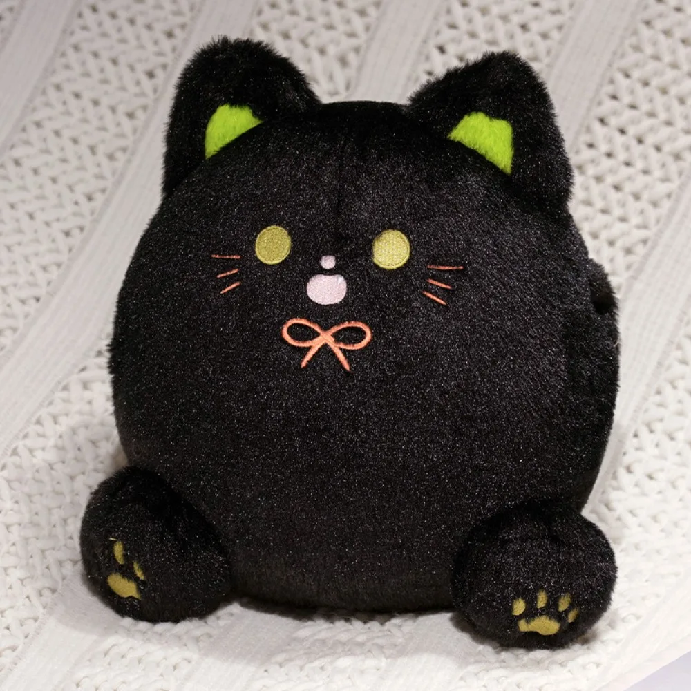 

PP Cotton Calico Cat Plush Toys Smile Plump White Cat Plush Pillow Funny Cartoon Black Cat Plush Doll Birthday Christmas
