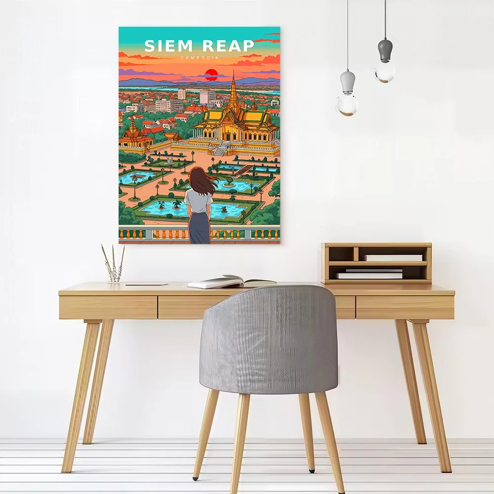 Siem Reap Cambodia Travel Canvas Print Perfect Gift for Fans Lovers Personalized Wall Art Poster for Modern Home Decoration Room