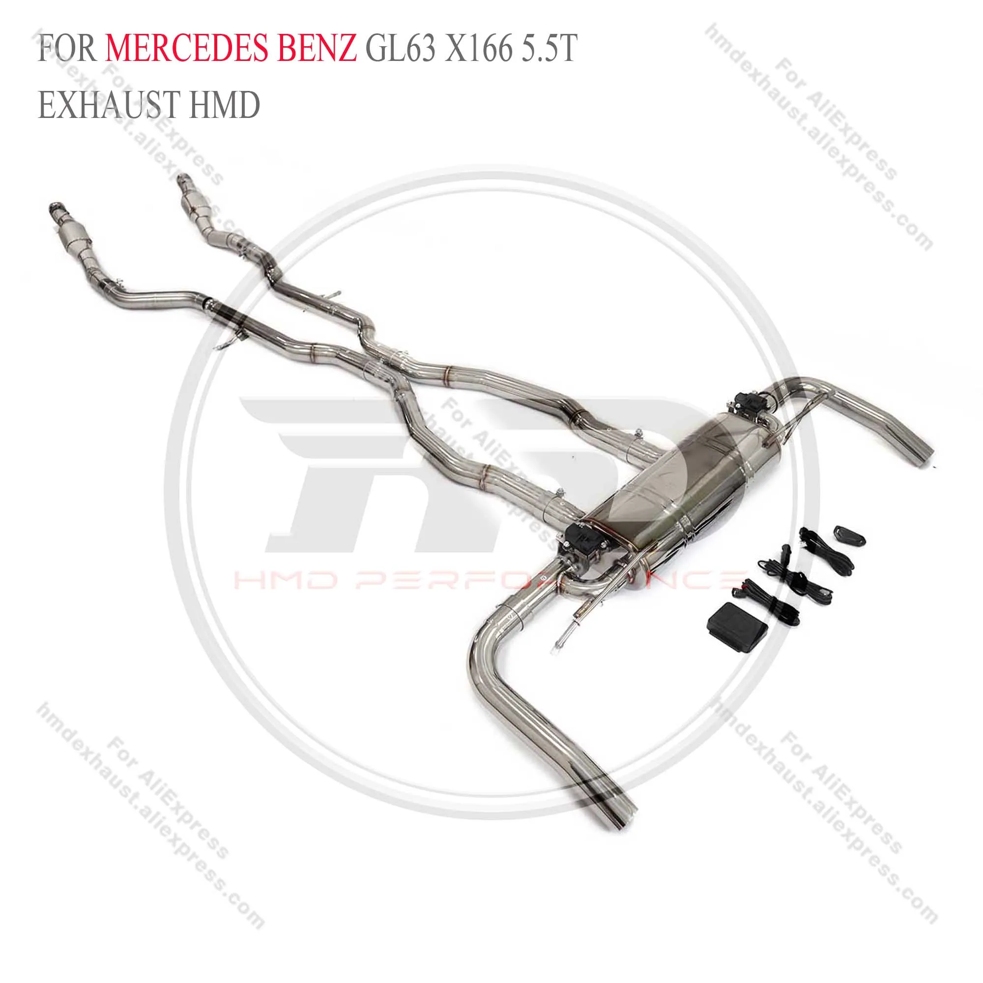 

HMD Exhaust System Performance Catback Full sets for Mercedes benz GL63 X166 5.5T with valve Lossless installation