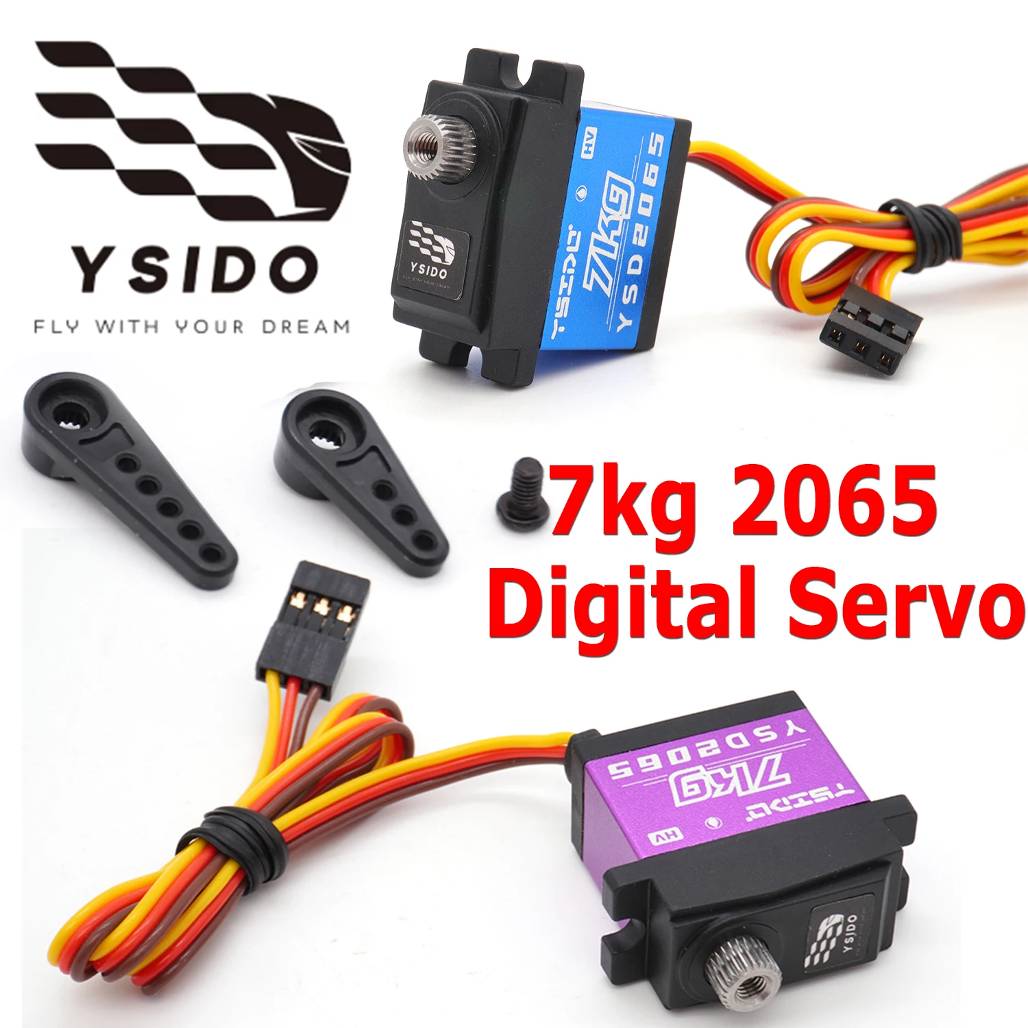 Y ​ SIDO 7kg 2065 Digitaler Servo Wasserdicht Hochspannung HV Metallgetriebe Mini-Servo mit Halterung & Horn für 1/18 Axial SCX24 RC Auto