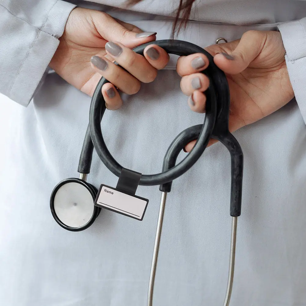 

12Pcs Stethoscope Name Tags ABS Plastic Clip-on Id Labels for Nurses Doctors Medical Staff Easy Attach Secure Fit Stylish Modern