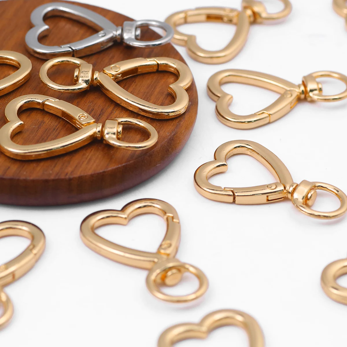 

5/10pcs Metal Heart Lobster Claw Clasps Swivel Lanyards Trigger Snap Hooks Strap for Jewelry Making DIY Bags Keychain Key Rings