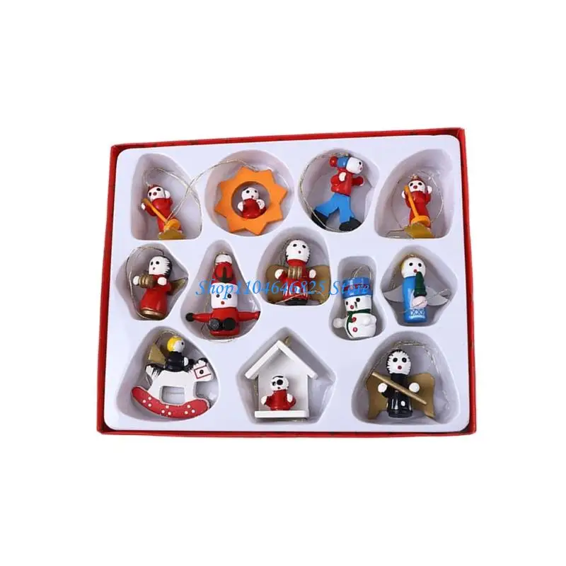 Christmas Ornament For Indoor Outdoor Wooden Doll Christmas Tree Decorations