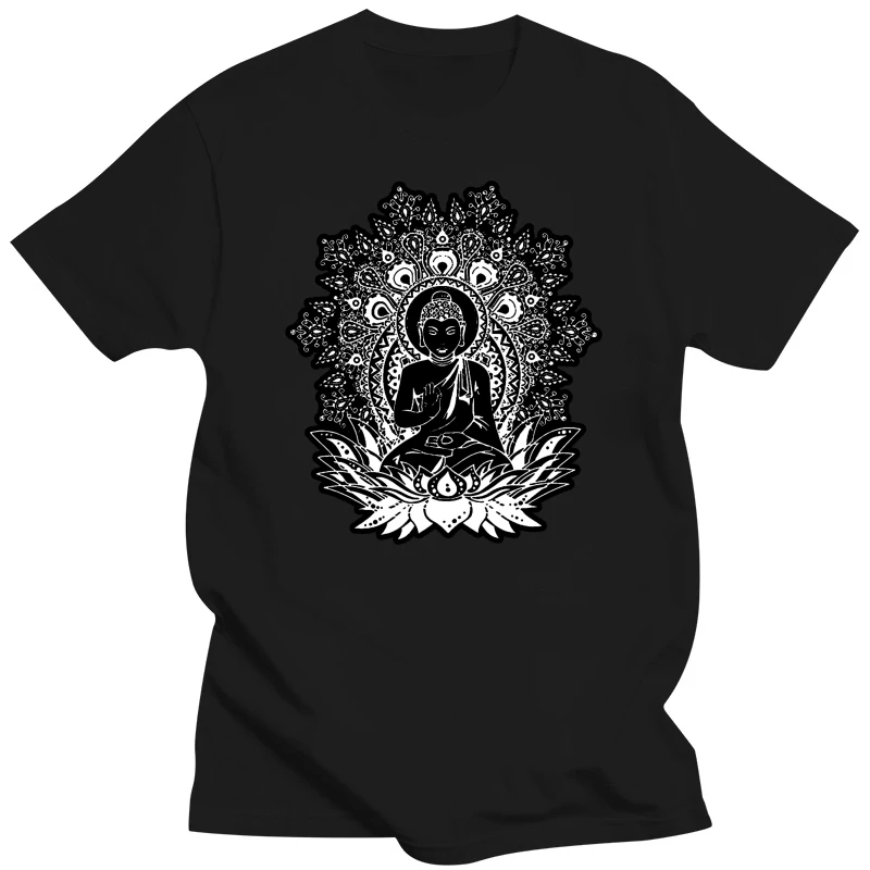 Mens Black Om Aum Yoga Buddha Chakra Meditation India Hobo Boho Peace T-shirt