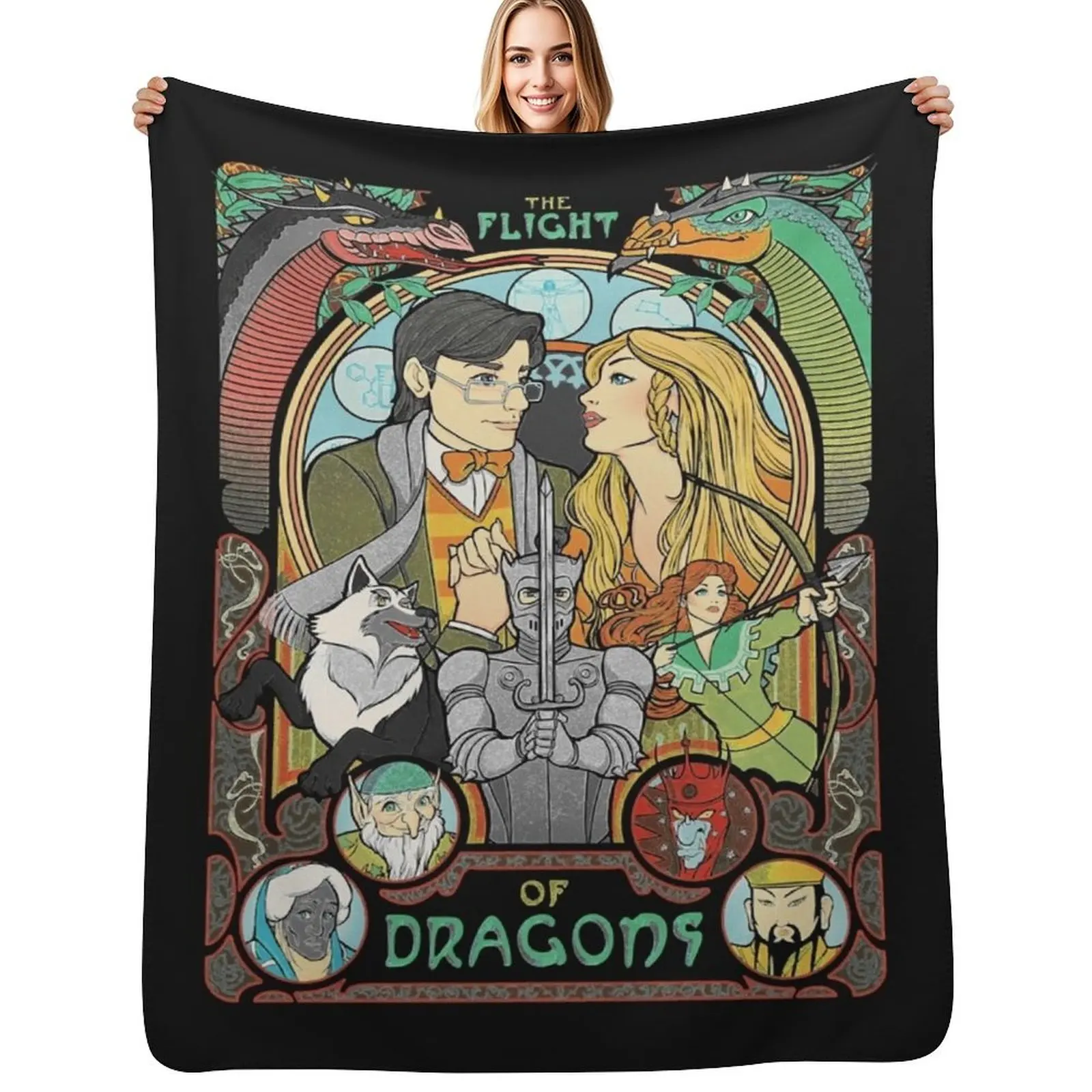 Flight of Dragons Essential T-Shirt.png Throw Blanket funny gift Furrys Winter beds Custom blankets and throws Blankets