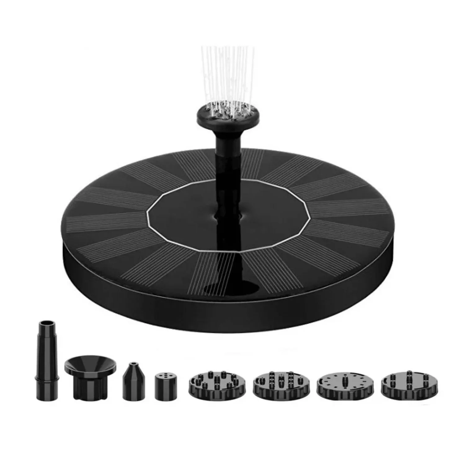 Solar Fountain Pump for Bird Bath, Floating Solar Water Fountain with 4 Nozzles for Pond, Garden, Pool & Outdoor Decor
