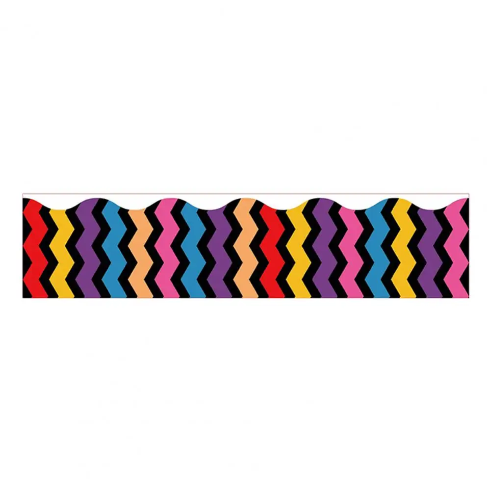 Colorful Stickers Vibrant Wave Print Decorative Stickers Roll for Window Frames Party Decor Classroom Announcements for Home