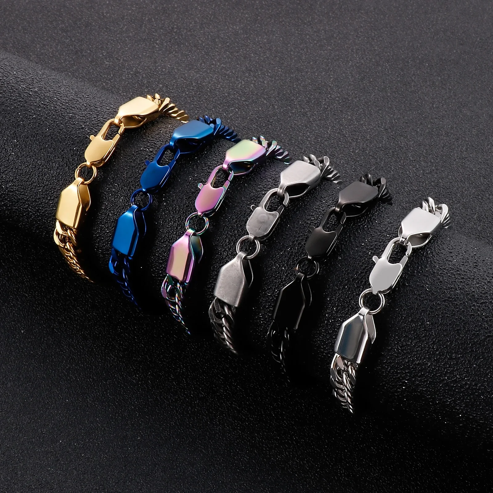 KALEN 8mm متعدد الألوان ربط سلسلة سوار للرجال النساء الفولاذ المقاوم للصدأ بارد سحر الاكسسوارات بسيطة حزب مجوهرات هدية