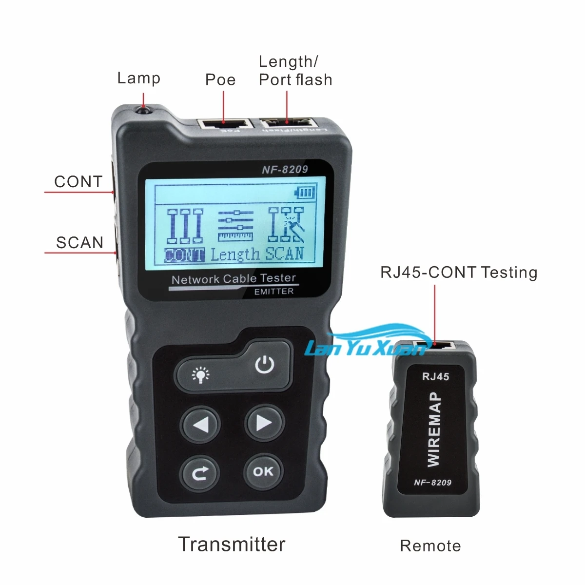 60V Withstand Voltage Cat6 LAN Cable Tester NF-8209 STP UTP Wire Tracer