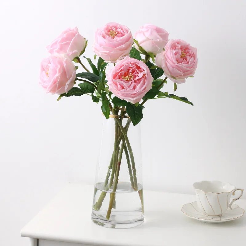 Peony Real Touch Branches Decor Artificial Rose Flowers For Home Vase Fake Flower 48cm for Wedding Christmas Valentine's Gift