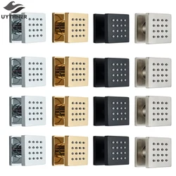 4-6pc Brass Body Sprays Square Shower SPA Massage Jets Concealed Bathroom Shower Sprayer Head Faucet Accessories
