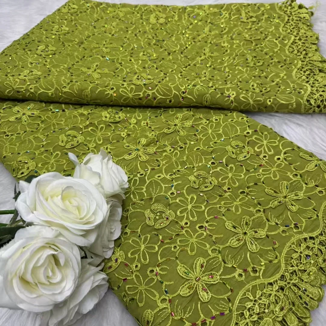 

African Chiffon Lace Fabric High Quality Lace Material Nigerian French African Green Lace Fabrics For Women Wedding Dress Sewing