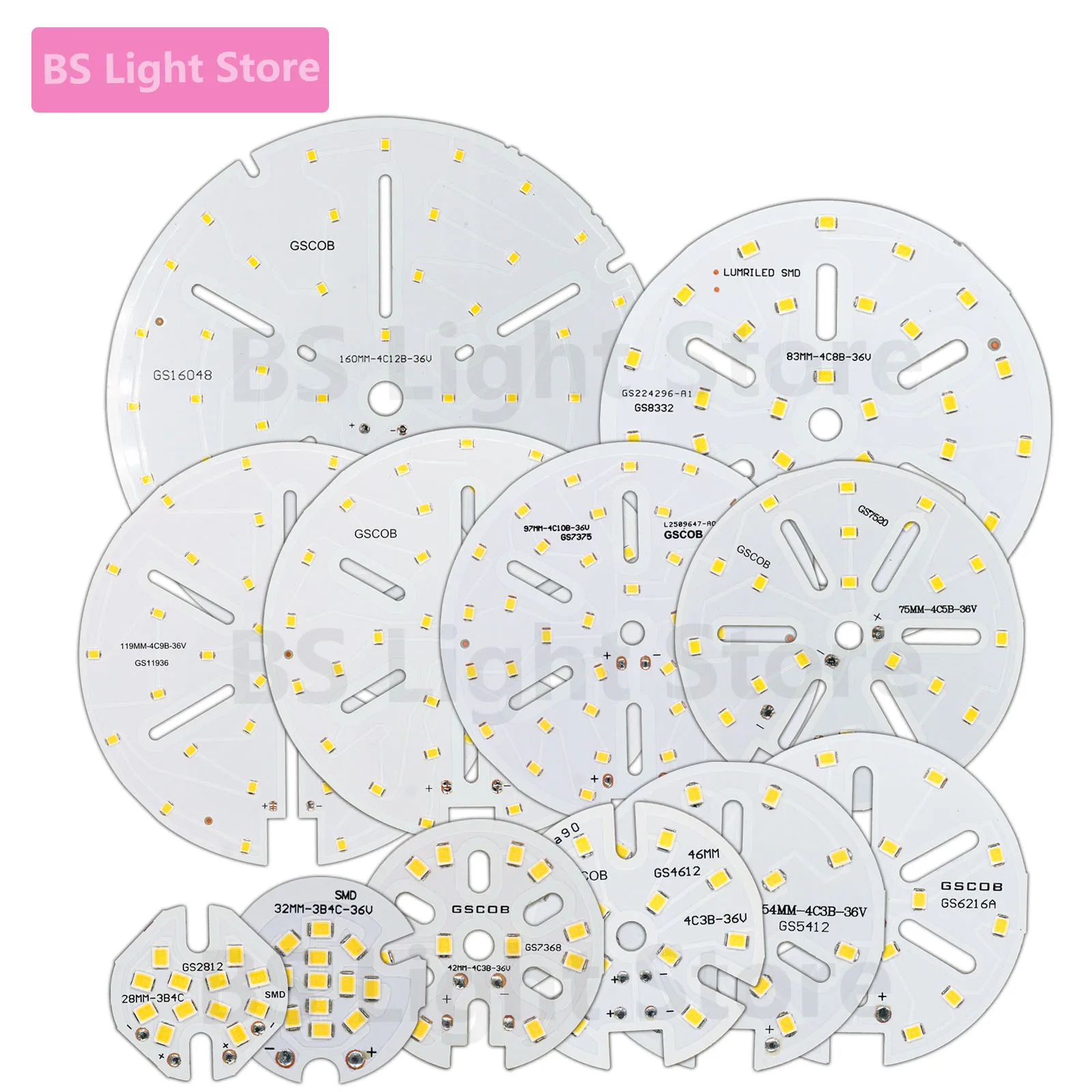 1PCS LED light source round light panel 3-12W 3-16W 3-20W 3-36W 3-48W SMD5730 DIY light bulb modification light panel accessorie