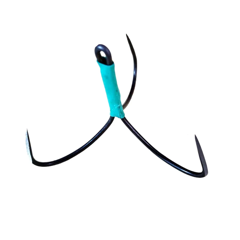 

20pcs High Carbon Steel Blade Treble Anchor Hooks Barbless Large Size Three Claw Scale Piercing Snagging Fishing Hook Freshwater