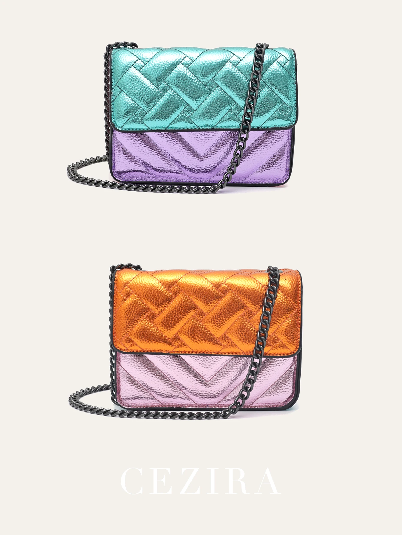 ผู้หญิง PU หนังกระเป๋าถือ META - Chain Crossbody Quilted บทวิจารณ์และราคา