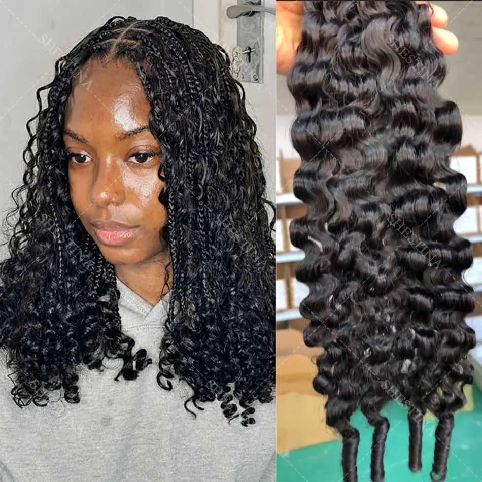 

Бирманские кудрявые волосы для плетения косичек, без узлов, предварительно разделенные, натуральные, необработанные, с эффектом перьев, для наращивания волос методом крючком.