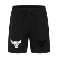 Unique Bull Print Black Shorts Men's Drawstring Casual Sports Trendy Outfit Must Have
