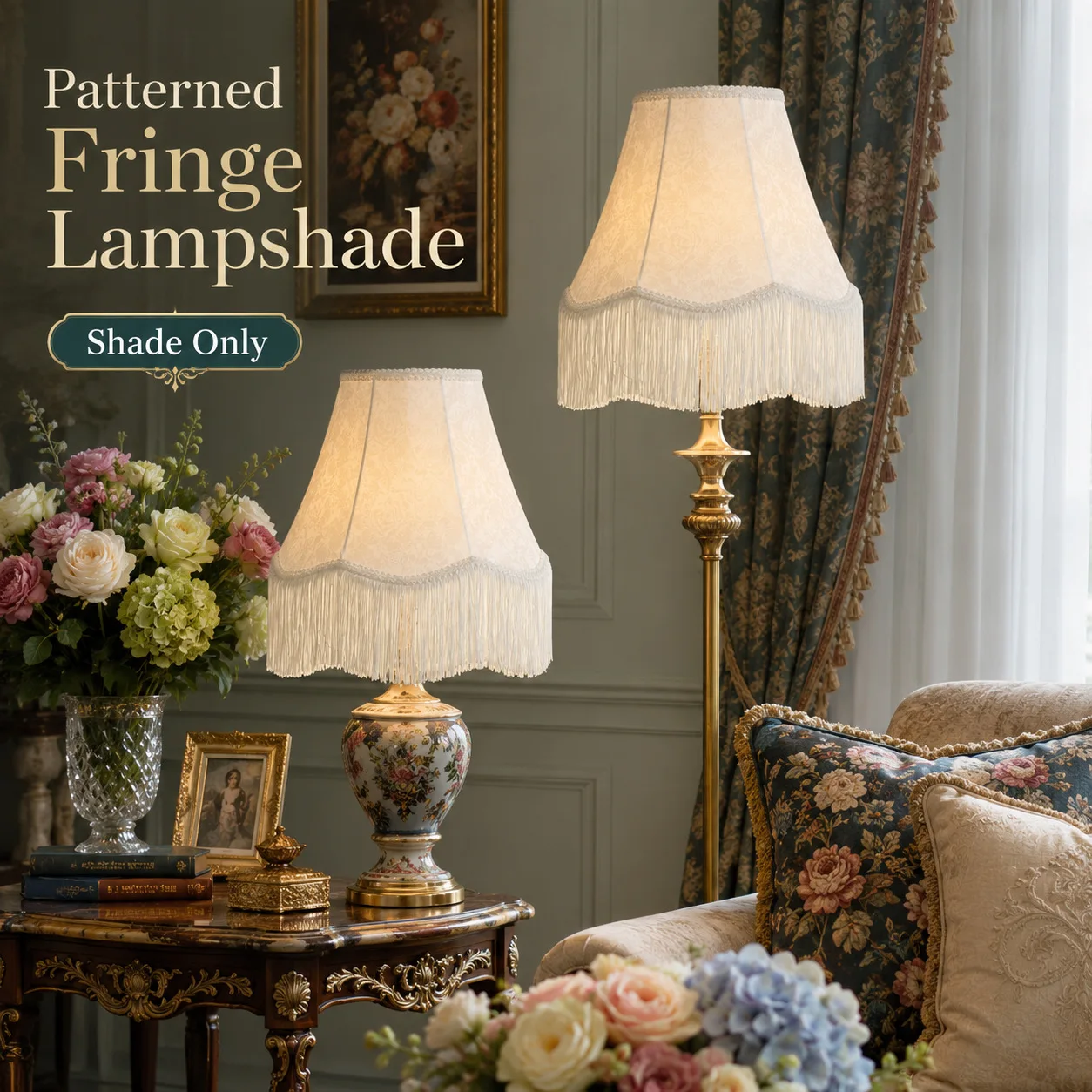 Foldable Fabric Table Lamp Shades Detachabl Round LampShades Tassels Light Cover Floor Lamp Covers Bedroom Decor Light Shade