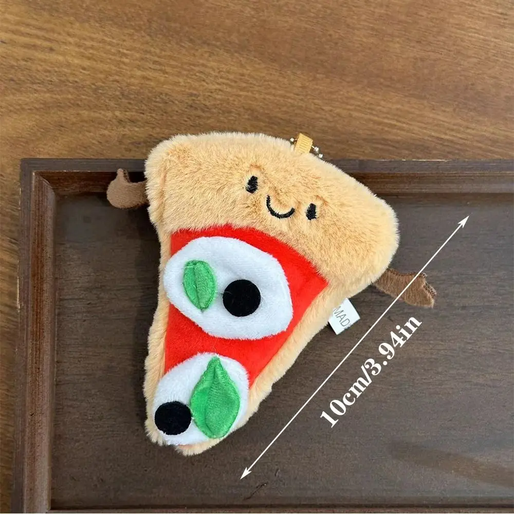 Creative Plush Pizza Bread Pendant Stuffed Doll Cartoon Bag Pendant Hanging Ornament Car Keyring Bag Accessories