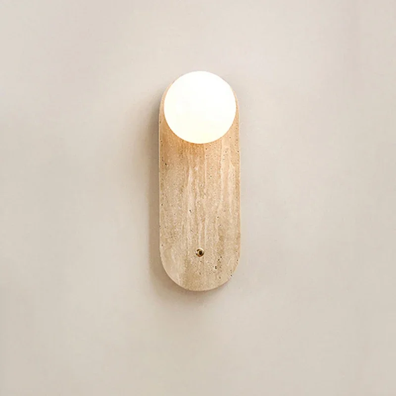 

Japanese Wabi Sabi Style Decorative Wall Sconce Lamp Nordic Apartment Bedroom Living Room Background Natural Stone Wall Lights