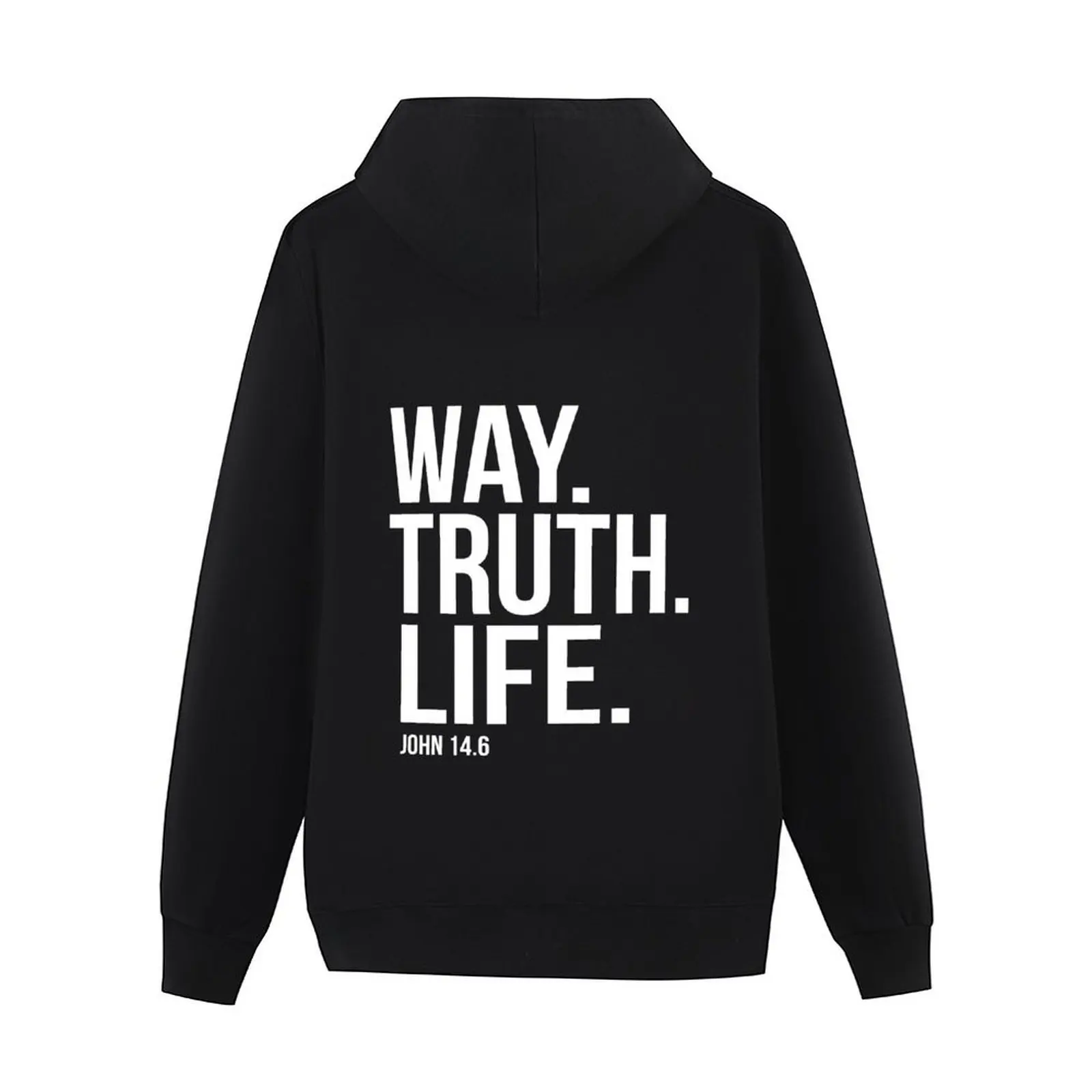 طريقة حياة الحقيقة جون 14:6 الكتاب المقدس الآية المسيحية هدية هوديي ملابس رجالية ملابس رجالي الملابس الكورية هوديي الرجال