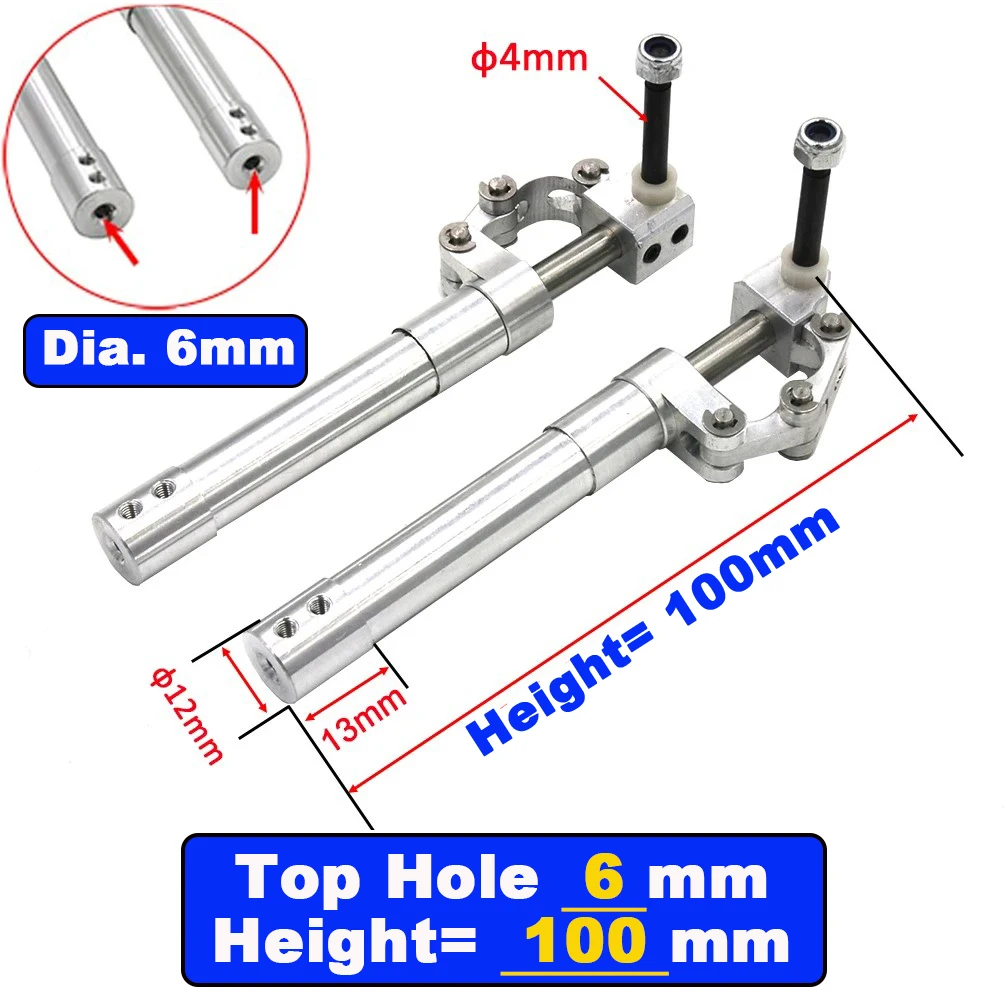 1 Piar Loch 4/5/6 mm Höhe 70 mm bis 170 mm Federrückendämpfung Kniendes Fahrwerk Einziehen 3–4 kg RC Modellflugzeug JET EDF Flugzeug