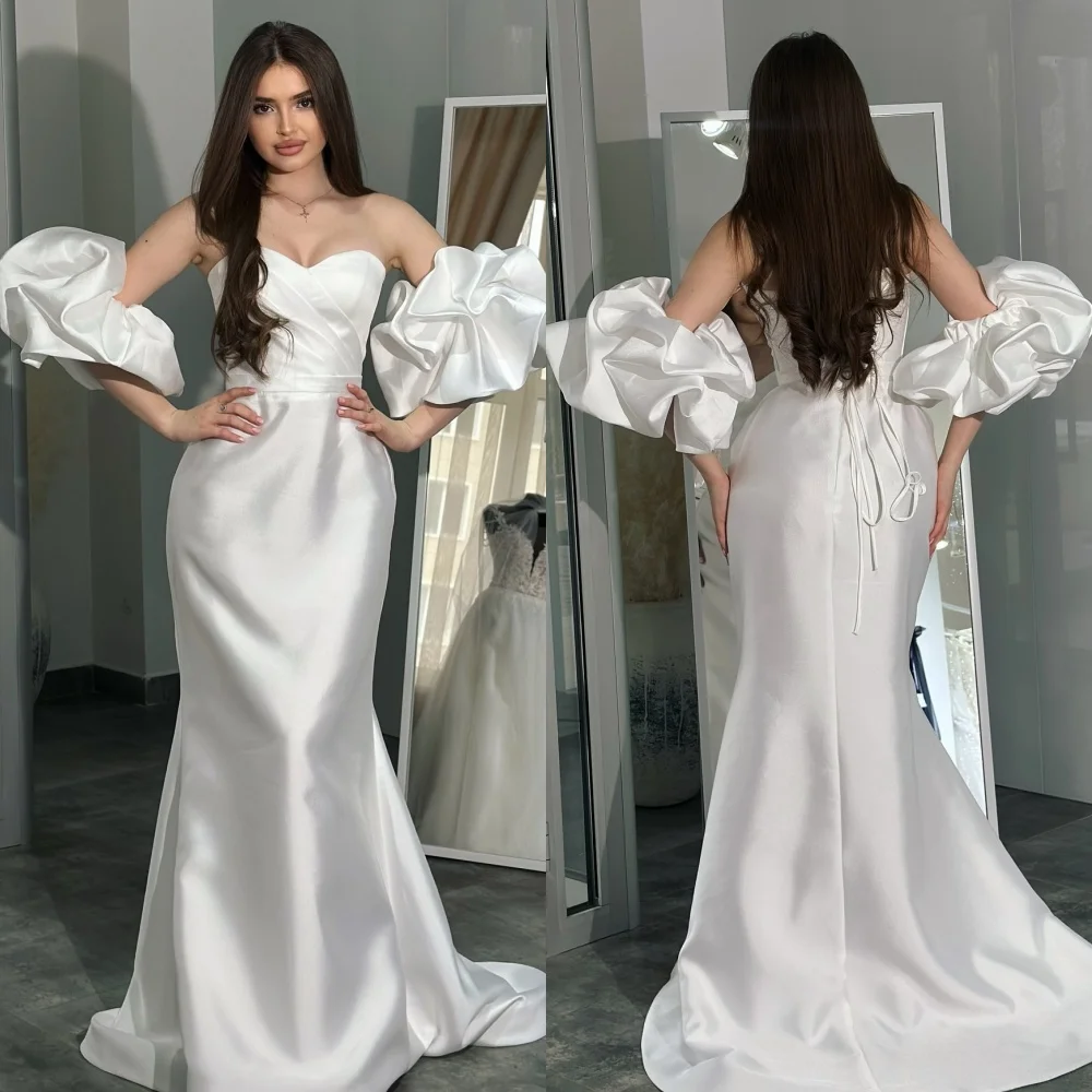 

Customized Matching Sizes Available Pleat Draped Mermaid Strapless Long Dresses Bespoke Occasion Dresses High Quality Exquisite