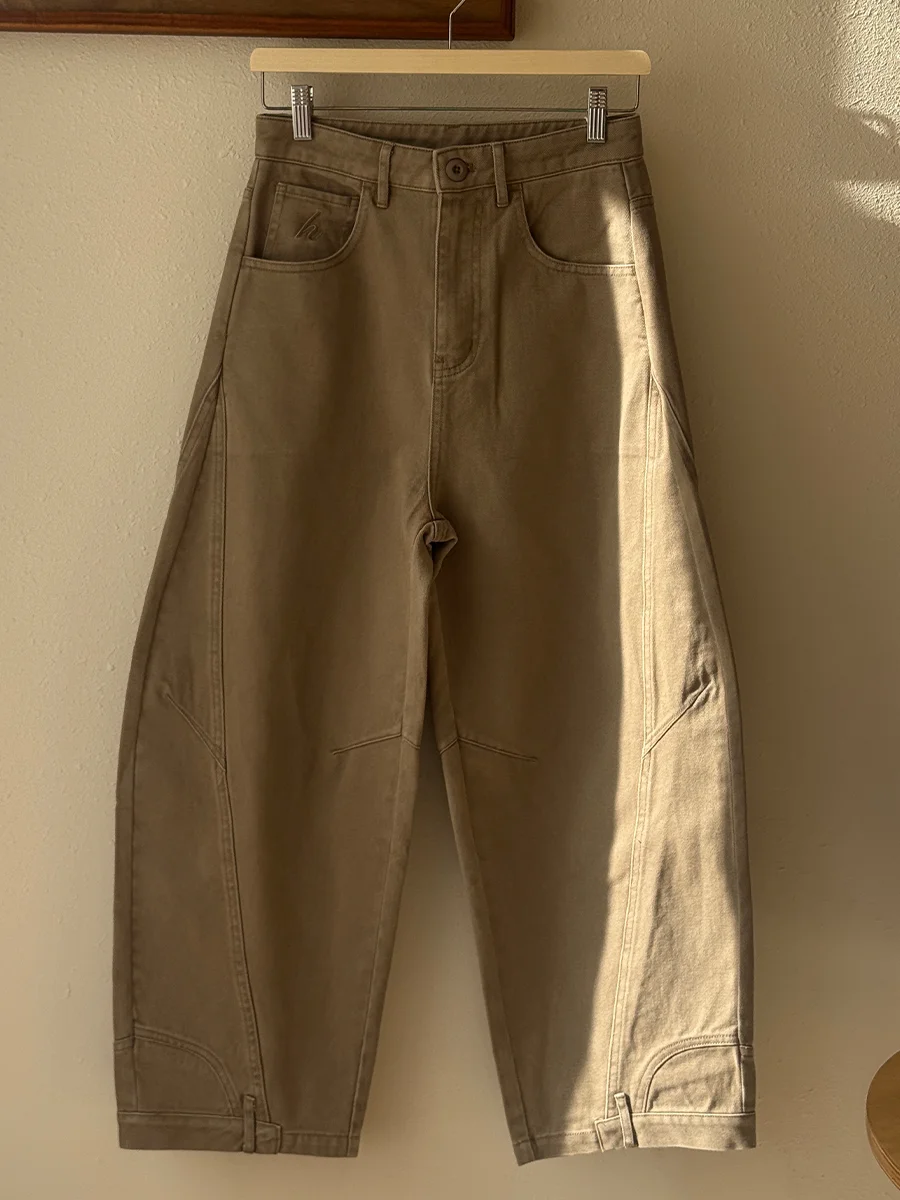 

Рабочие брюки HUES9 из чистого хлопка с эффектом потертости, застежкой на пуговицах и свободным кроем из плотной ткани для взрослых