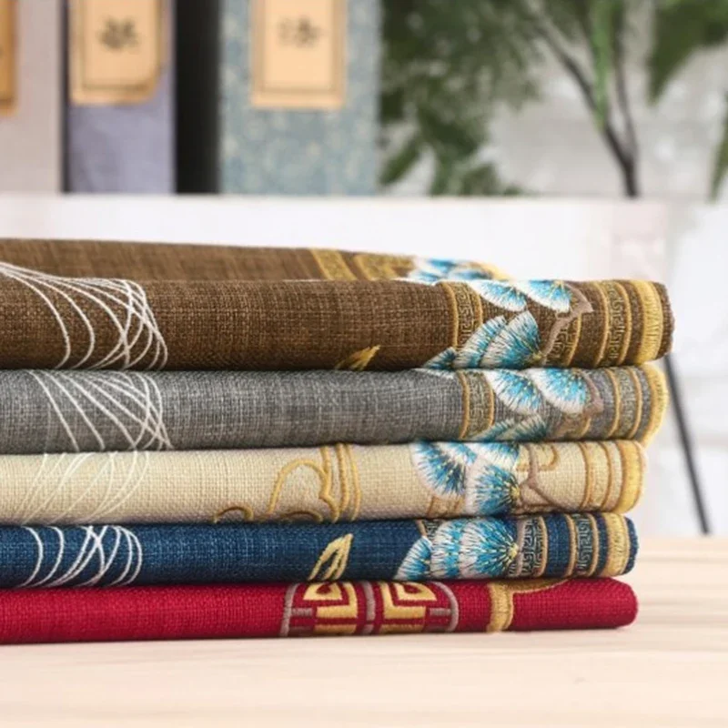 100x148cm Chinese Style Retro Imitation Linen Fabric Embroidery Faux Linen Cloth For Sofa Cushion Luggage Bag Diy Sewing Fabric