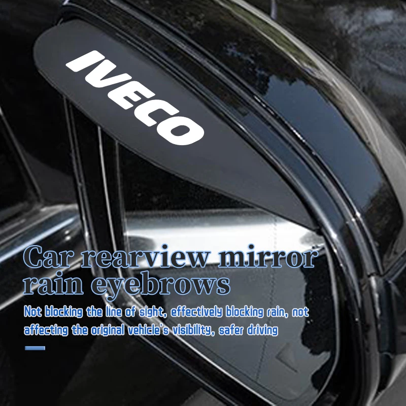 2PCS Cubierta Protectora Impermeable para Espejo Retrovisor de Coche, Visera para Lluvia para IVECO Daily e-Daily 4x4 Eurocargo S-eWay T-Way Stralis ‌