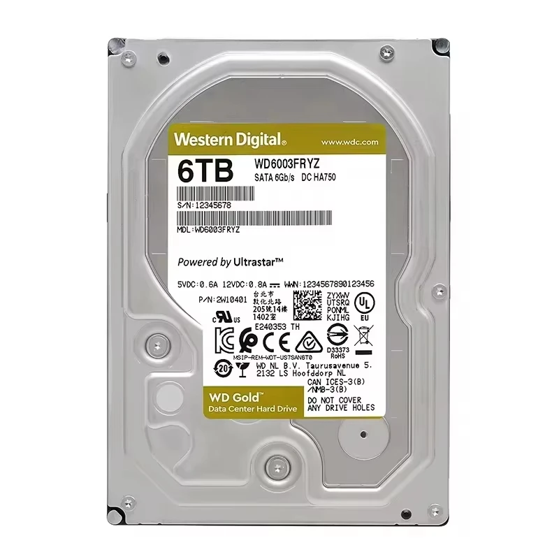 قرص صلب WD Western Digital WD Gold 4TB 6TB 8TB Enterprise Class HDD 500GB 1TB 2TB 3.5 بوصة محرك الأقراص الصلبة الداخلي 7200 RPM hdd 4tb قرص صلب